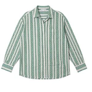Old Navy Striped Button-Down Shirt in Green and White